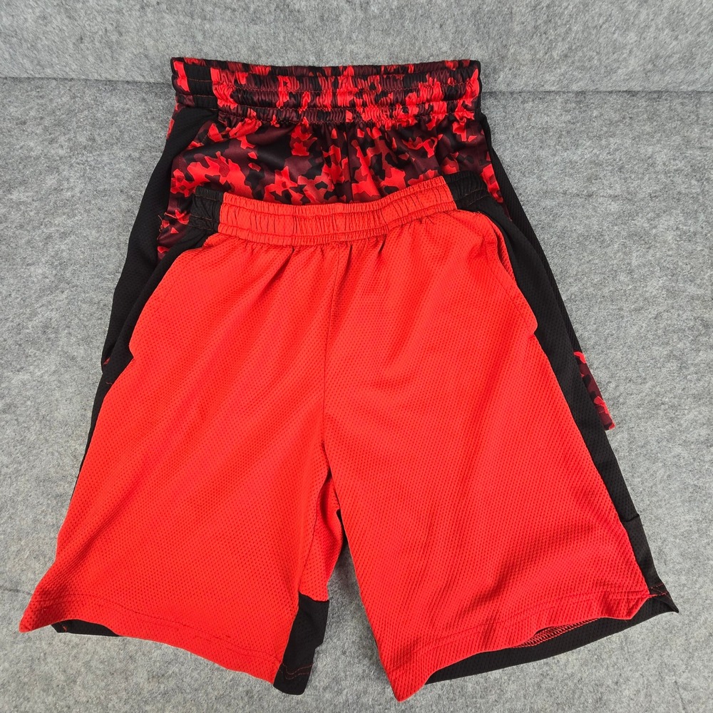 Tek Gear Athletic Shorts Boys L 14/16 Red Black 2-Pack Dry Tek Camo Mesh